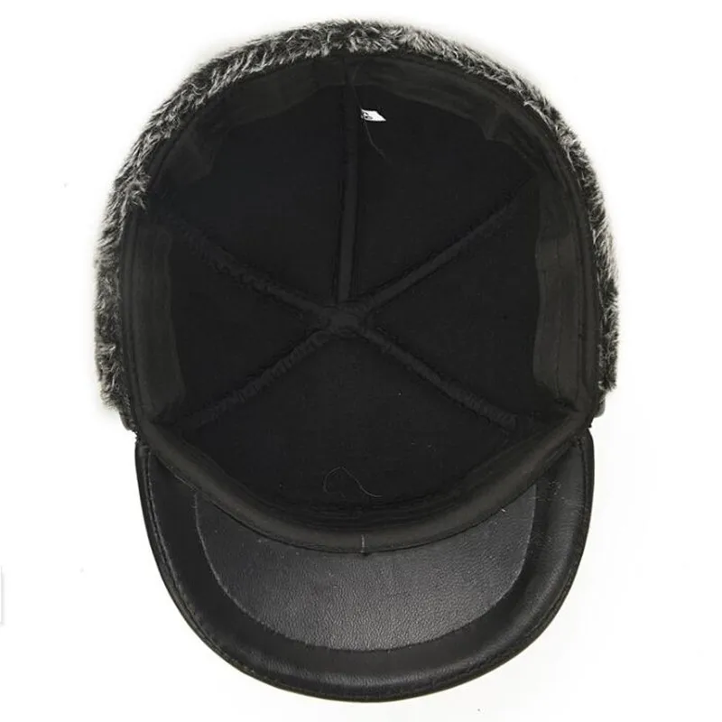 SILOQIN New Thermal Ear Protectors Bomber Hats For Men's Fashion  Sheepskin Thicken Genuine Leather Hat Winter Brands Dad's Cap