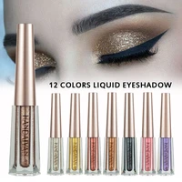 12 colors shimmer liquid eyeshadow diamond glitter eye shadow cream waterproof long lasting gold silver metallic cosmetic