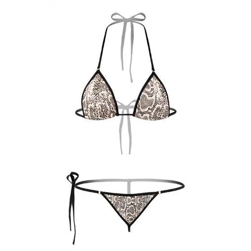 

new micro bikini 2020 swimwear women swimsuit bikinis set biquini swimm suit Sexy Wild Leopard Serpentine Halter Lace Prom queen