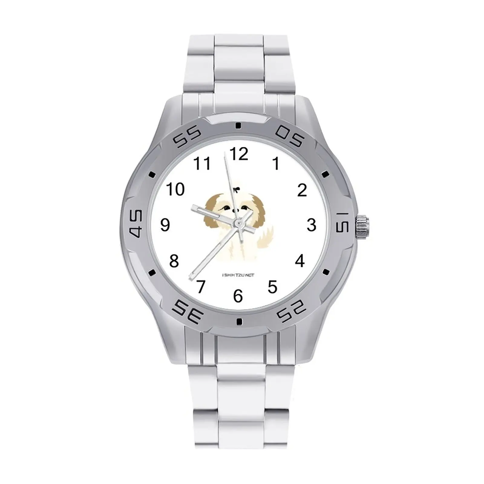 

Кварцевые часы Shih Tzu с фотографией, эластичные наручные часы, стальные женские наручные часы с широким ремешком для рыбалки