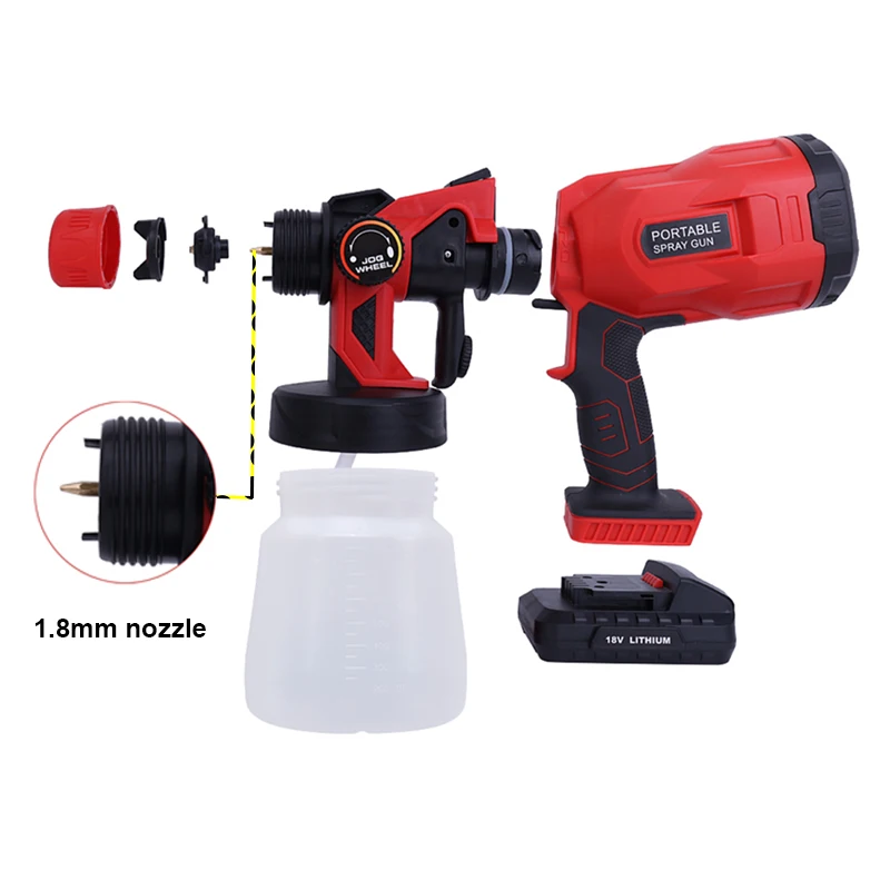 Electric Spray Gun 800ml Household Paint Sprayer TOP Pressure Flow Control Airbrush Easy Spraying Cordless | Инструменты