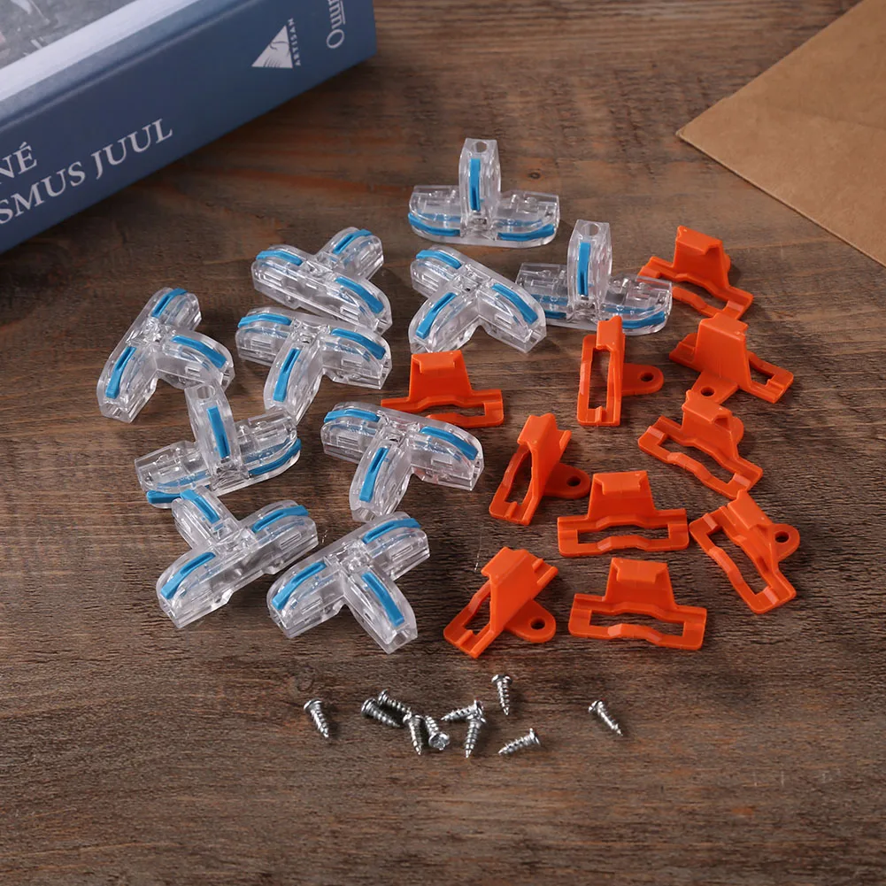 

10pcs T Type Quick Connection Cable Terminal Fixed Bracket T Universal Cable Mini Fast Cable Push In Connection Terminals Blocks