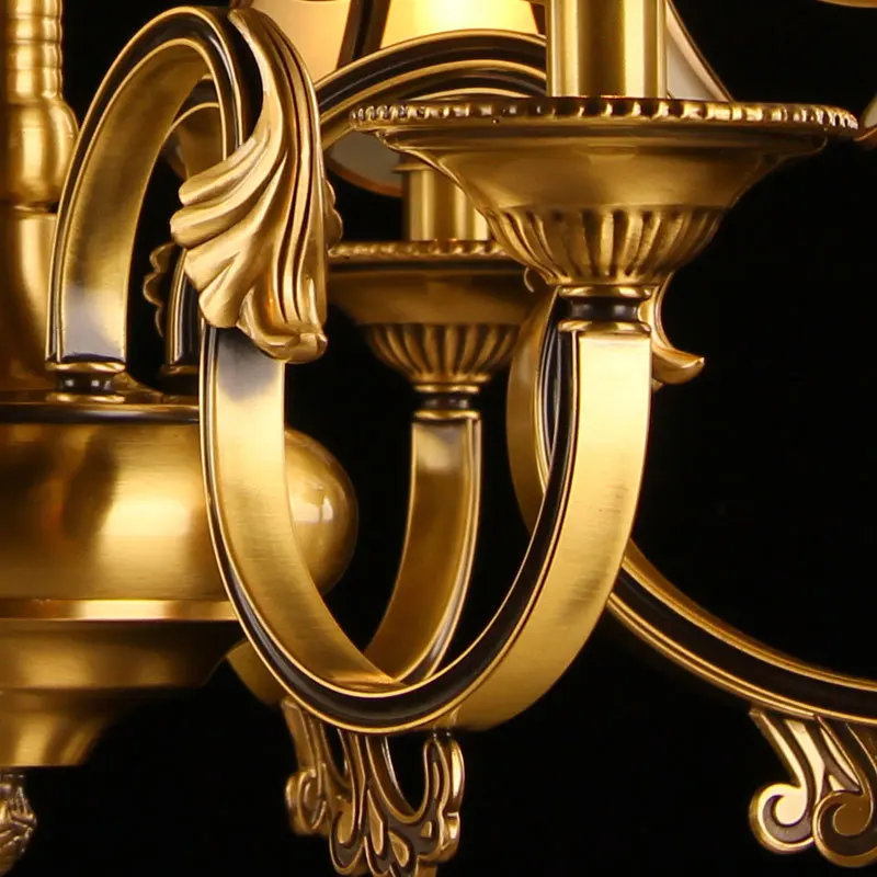 

Chandelier European-style copper chandelier living room chandelier lighting bedroom restaurant retro chandelier ZM1121