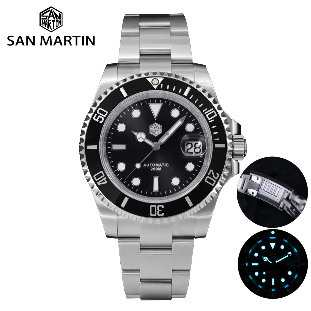 Мужские часы San Martin Sub 41 мм роскошные водные призраки PT5000 SW200 для дайвинга