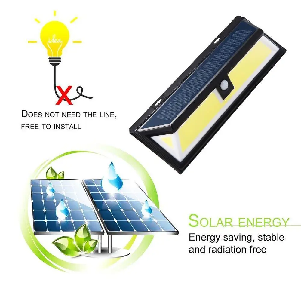 

180 LED Solar Power Wall Light Motion Sensor IP65 Waterproof Garden ABS