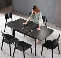 retractable rock plate dining table nordic small and medium sized household dining table chair combination folding table
