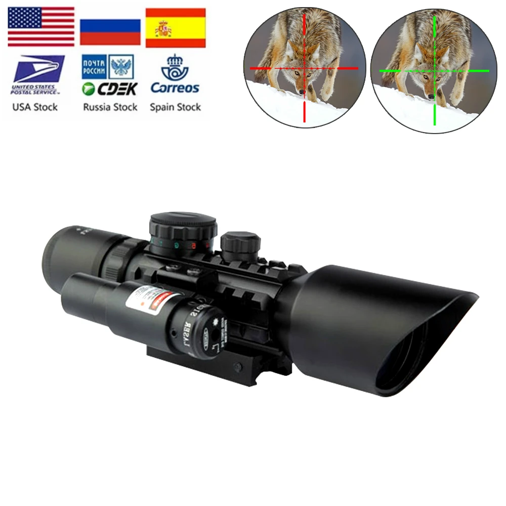 

Hunting 124Recycle Optic Lens 3-10x42, Green Or Red Holographic Sight, Tactical Collider, Airsoft Rifle Sight, Red Laser