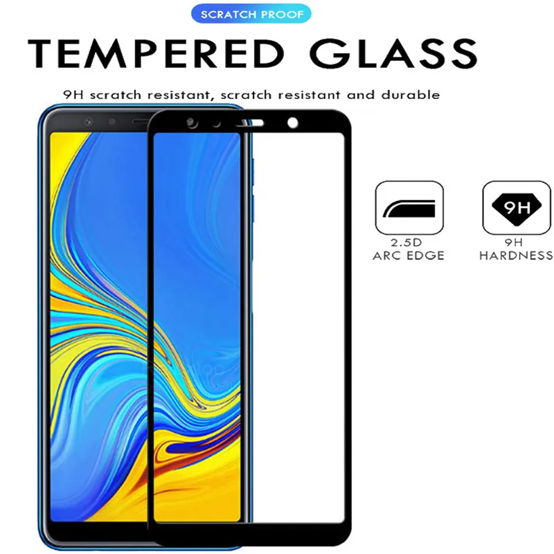 Защитное стекло для samsung galaxy a7 2018 защитный чехол sansumg galax 7a закаленное | Мобильные
