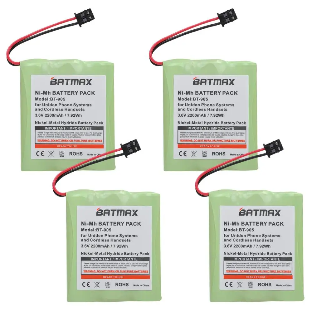 2pcs 2200mah bt 905 bt905 battery for uniden bt905 bt 800 bbty0663001 bt 1006 bbty 0444001 bp 800 bp 905 cordless handset phone free global shipping