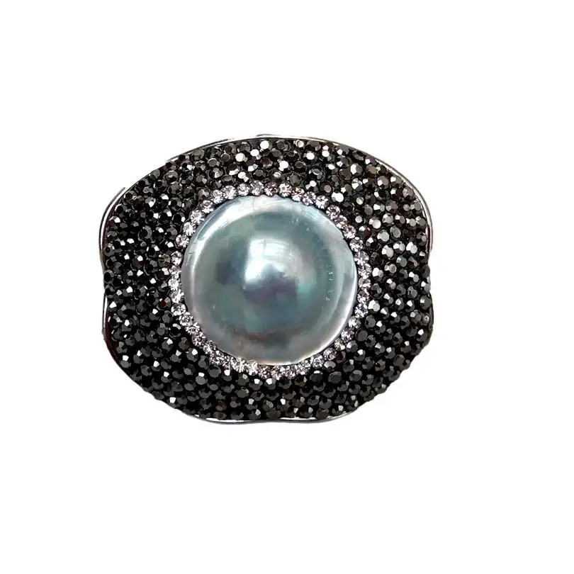 Регулируемое кольцо с натуральными монетами и жемчугом | Украшения аксессуары