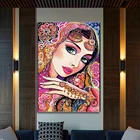 Алмазная 5d-картина сделай сам с изображением женщины из Индии и цветка, полная вышивка квадратными и круглыми стразами, вышивка крестиком, искусство на стене, Декор, подарок