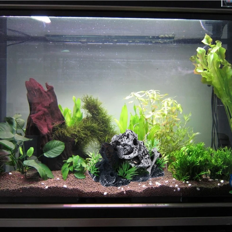 Пиратский череп скелет украшение для аквариума прикрывающее искусство