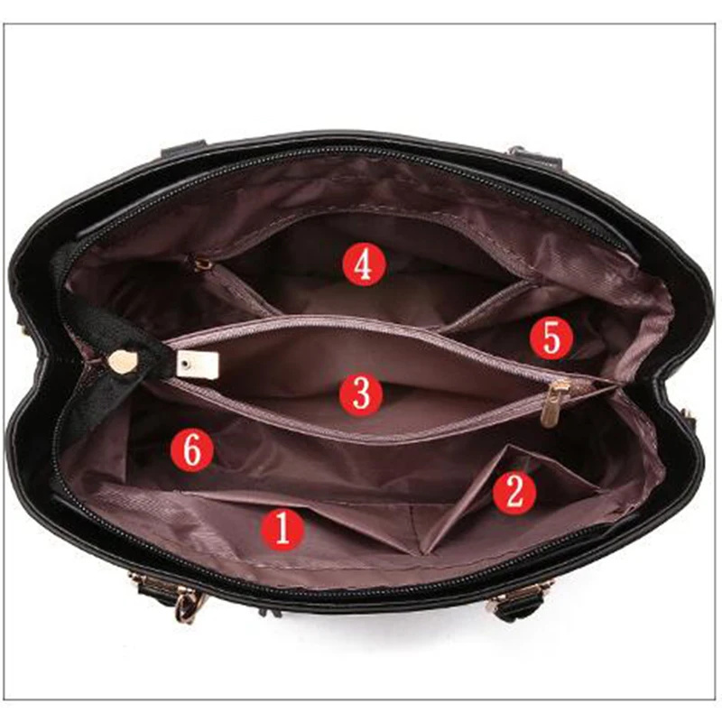 

SMOOZA Women's Bag 2020 New Designer Bags Famous Brand Woman 2 Pcs/Set Composite Bags Female Leather Handbag Shoulder Bag