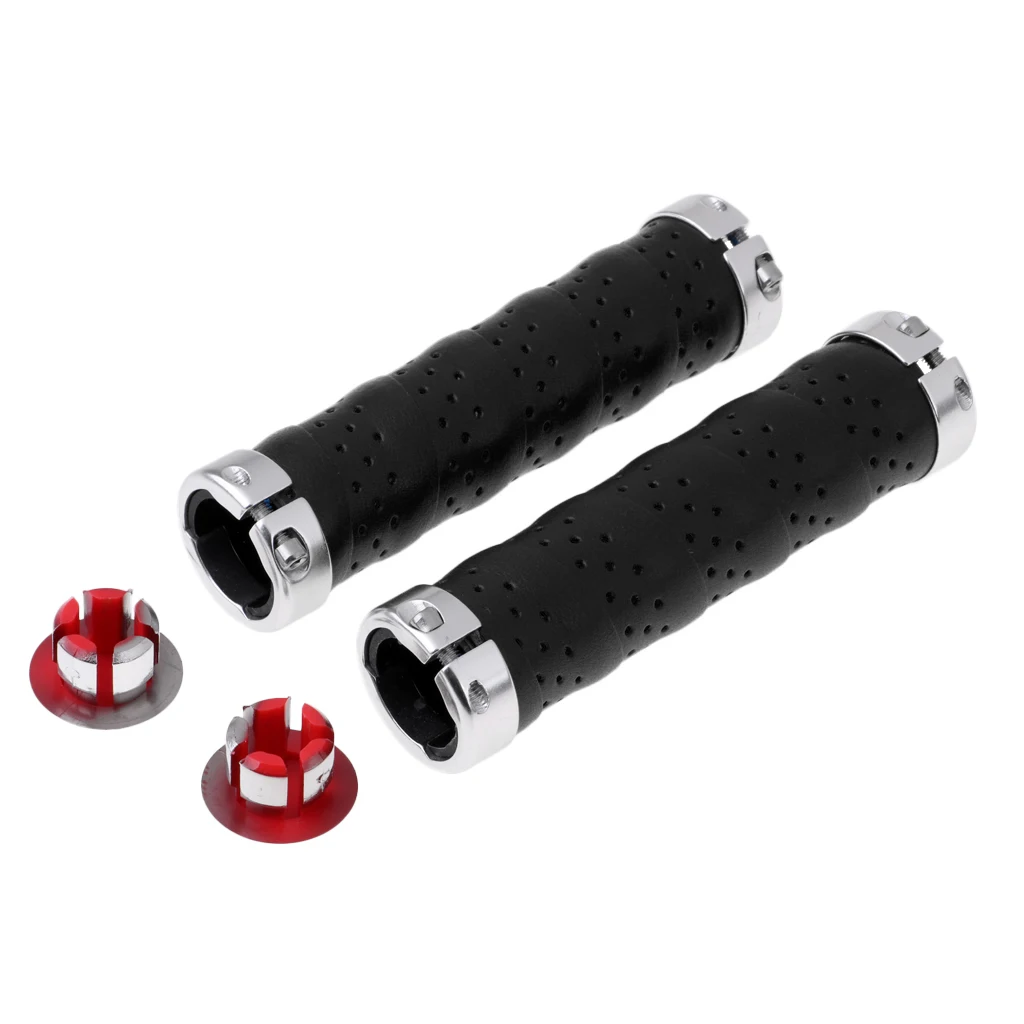 

1Pair Double Lock-on Bicycles Brown Handlebar Grips MTB Road Fixed Gear Bike