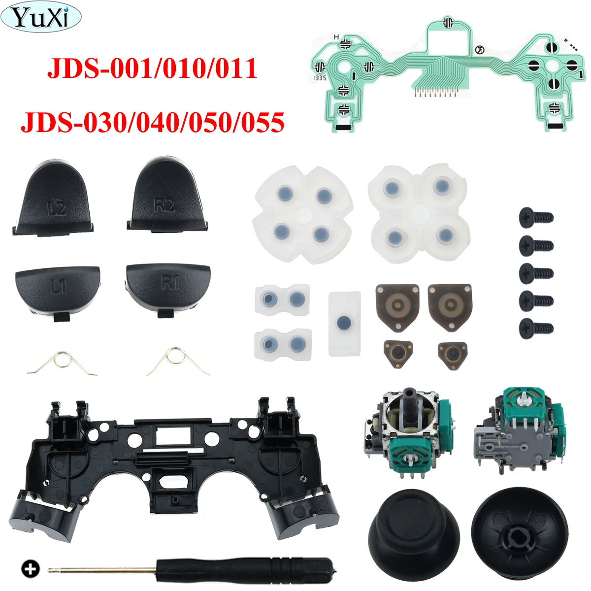 For PS4 Pro JDM-050 055 JDS 040 030 001 Repair R1L1R2L2 Trigger Buttons 3D analog Joysticks Thumb Sticks Conductive Rubber Film |
