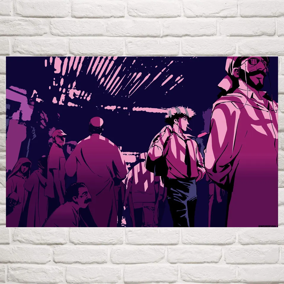 Ковбой Bebop аниме постеры и принты художественная шелковая Живопись Домашний