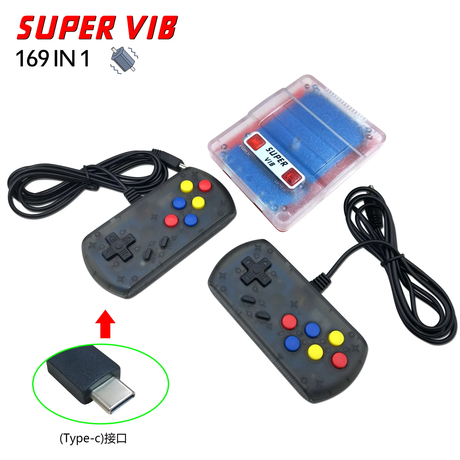 Новый супер VIB Вибрация 8 бит 169 в 1 ТВ SNES игровой автомат красный и белый машина