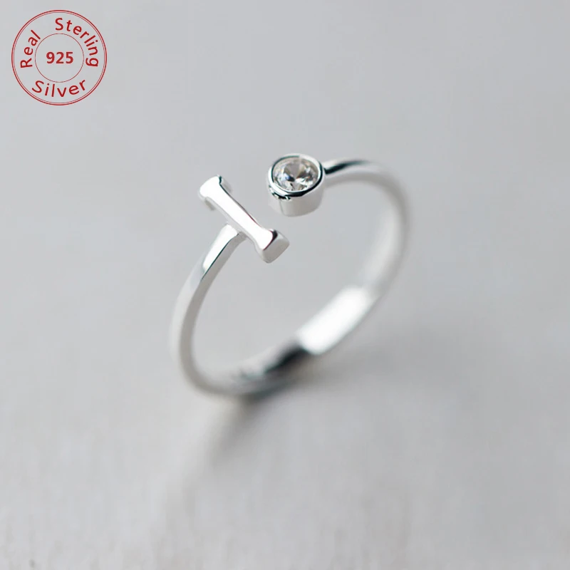 Регулируемые Открытые Кольца из серебра 925 пробы с цирконом|Кольца| |