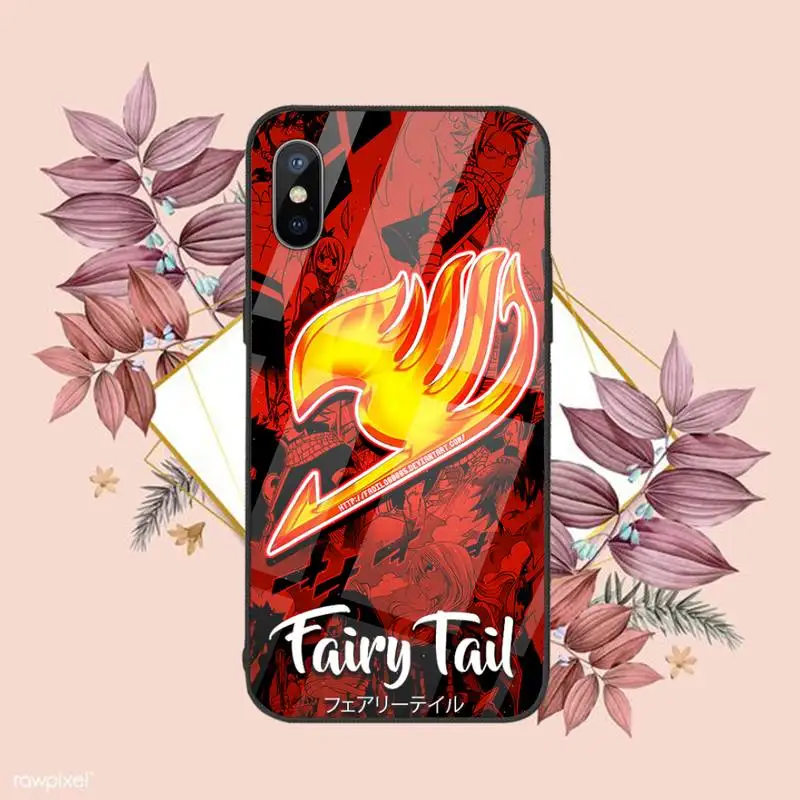 

Fairy Tail Anime Cartoons Phone Case Tempered glass For iphone 6 6S 7 8 plus X XS XR 11 12 mini PRO MAX