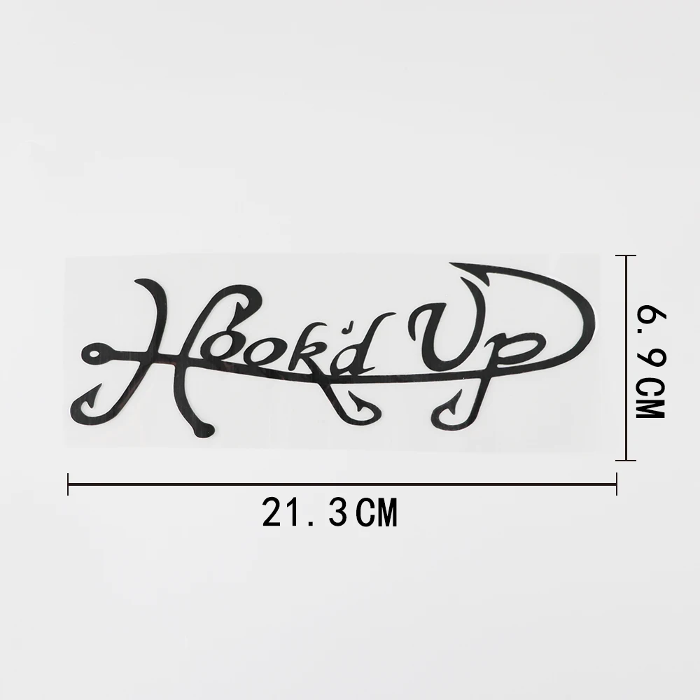 YJZT 21.3CMX6.9CM Lovely Hookɽ Up Fishing Decal Vinyl Car Sticker Black/Silver 8A-1042 | Автомобили и мотоциклы