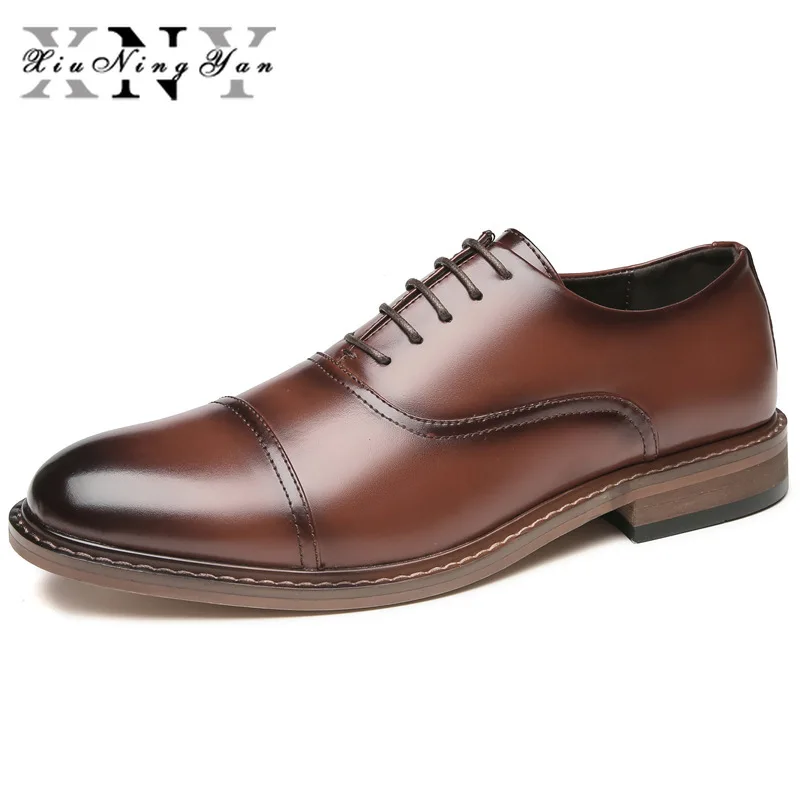 

2020 обувь Мужские модельные туфли деловые туфли оксфорды повседневные мужские дышащие туфли на шнуровке кожаные мужские офисные туфли Sapato