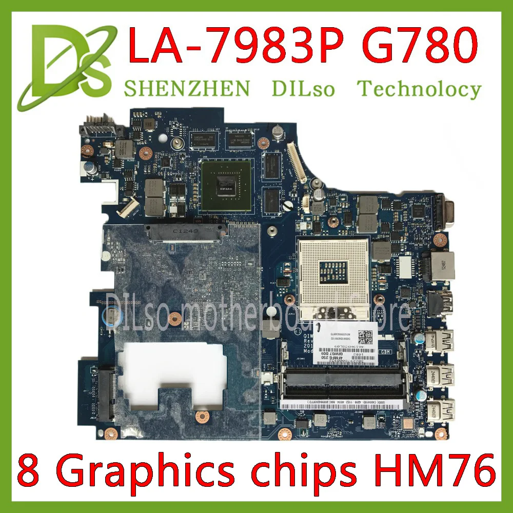 KEFU LA 7983P для Lenovo Ideapad G780 QIWG7 HM76 PGA989 DDR3 8 видеочипы Материнская плата Тест 100%