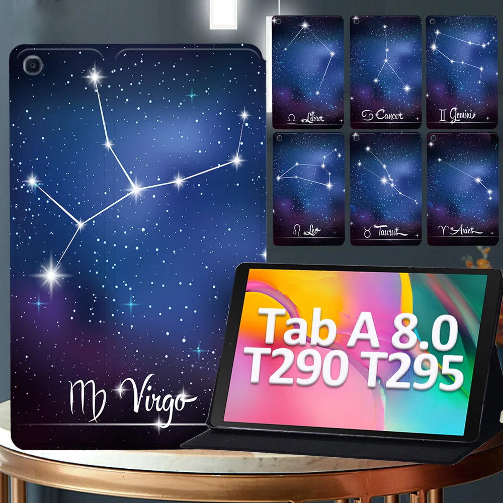 

Casual Tablet Case for Samsung Galaxy Tab A T290 T295 2019 8 Inch Shockproof Starry Sky Series Leather Stand Cover Case + Pen