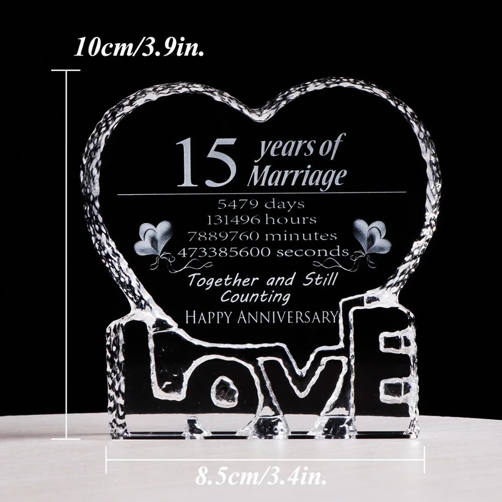 Подарок на годовщину свадьбы лазерная резная кристаллическая рамка K9 2D подарок