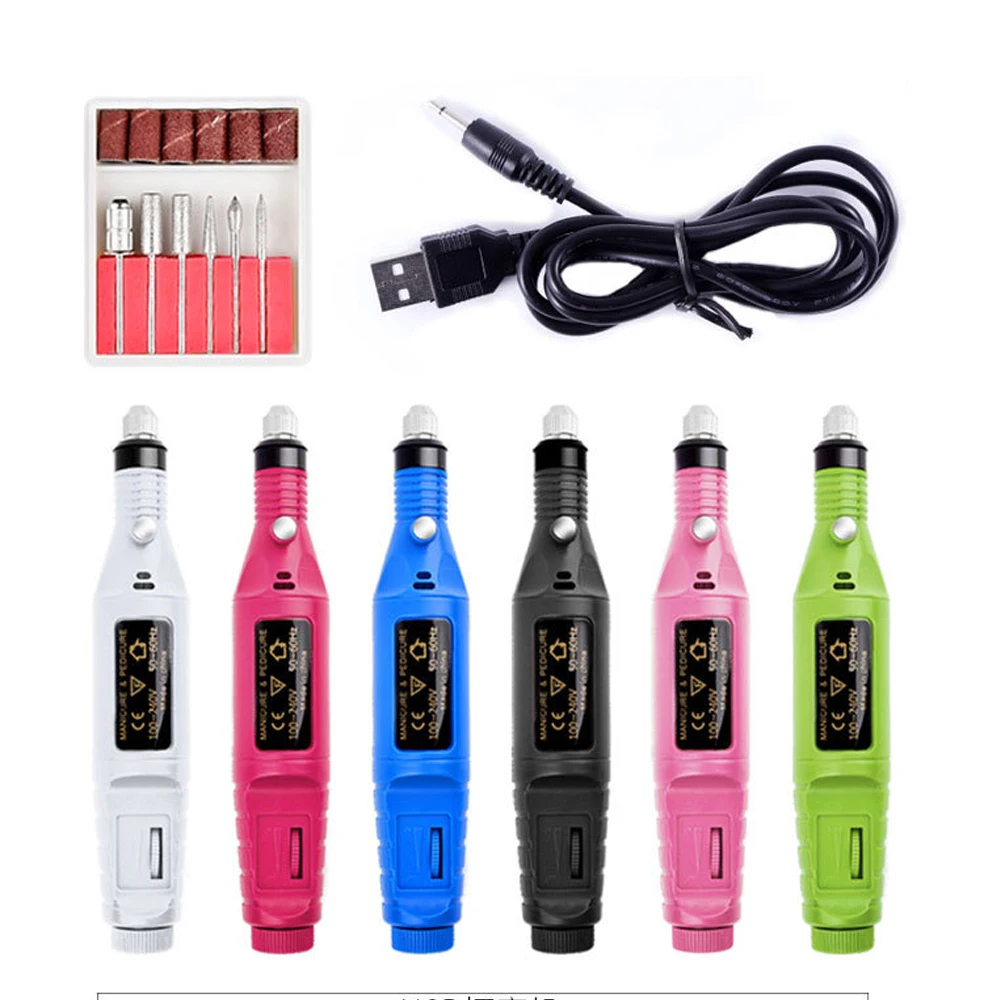 

1 Set USB Charger Electric Nail Polisher Professional Nail Drill MachinePedicure Nail File Nail Polishing Equipment Nail Art