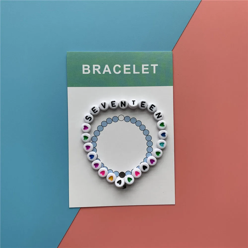 Kpop семнадцать браслет милый бусина буква | Канцтовары для офиса и дома