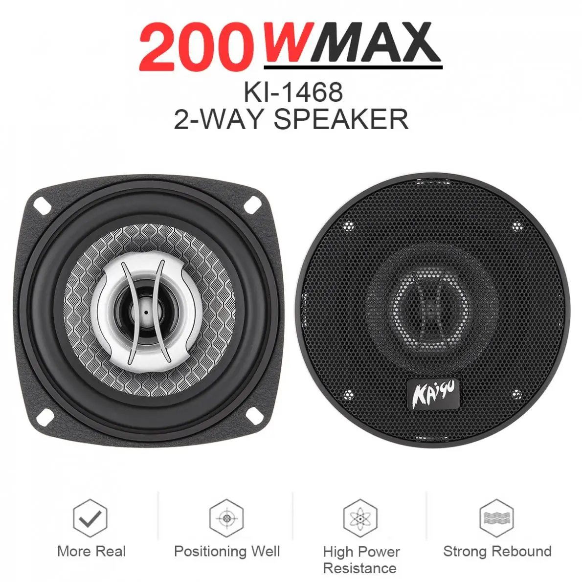 

2pcs 4 Inch 200W Universal 2-Way Car Coaxial Speakers Audio Music Stereo Full Range Frequency Hifi for Auto Stereo Modified