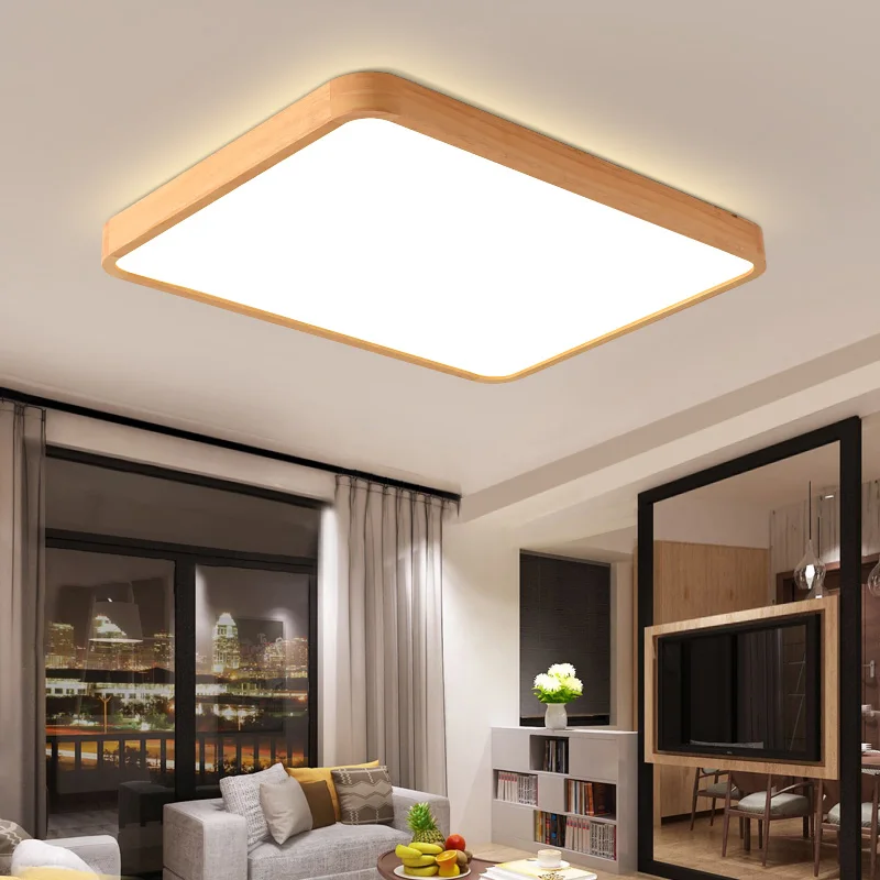 Современный деревянный прямоугольный потолочный светильник s для гостиной
