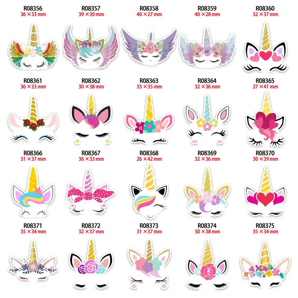 

Cute Little Unicorn Pony Cartoon Planar Resins Flatback for Bow Hair Decoration Accessories