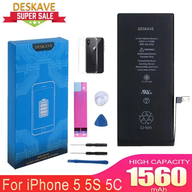 Аккумулятор для телефона iphone 5 5S 5C батареи 1560 мАч сменная батарея AAA качество