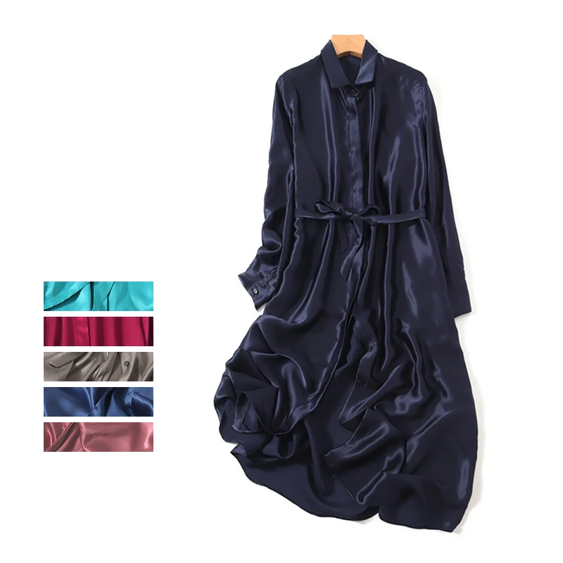 Женское винтажное шелковое платье розовое длинное рубашка из натурального шелка