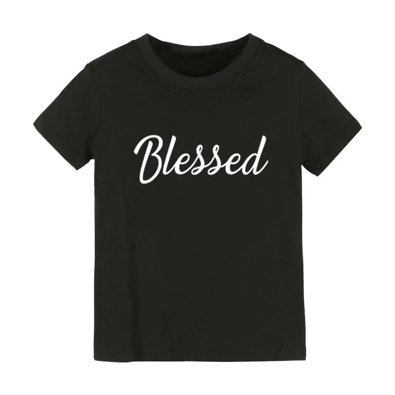 

blessed Print Kids tshirt Boy Girl shirt Children Toddler Clothes Funny Street Top Tees CZ-139