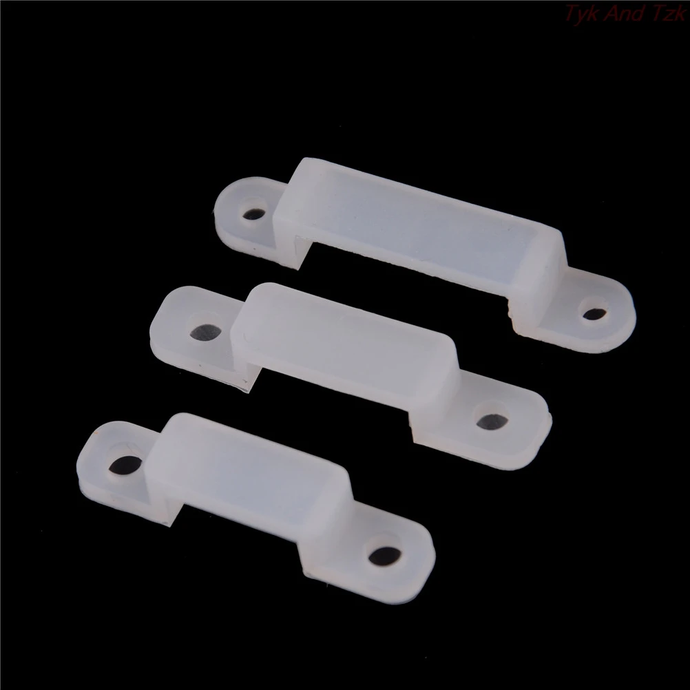 

10Pcs/lot 10mm 14mm 17mm Width Silicone Mounting Connector Clip For 220V IP67 Waterproof 3528 5050 5630 LED Strip Fixing Holder