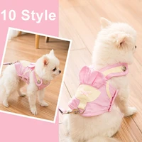 cute pet harness leash set for small dogs cat walking leash for kitty outdoor puppy vest collars for pomeranian dropshipping