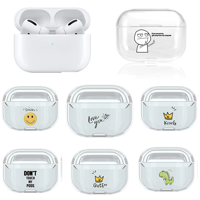 Чехол для Airpods Pro прозрачный жесткий пластиковый беспроводной Bluetooth наушники