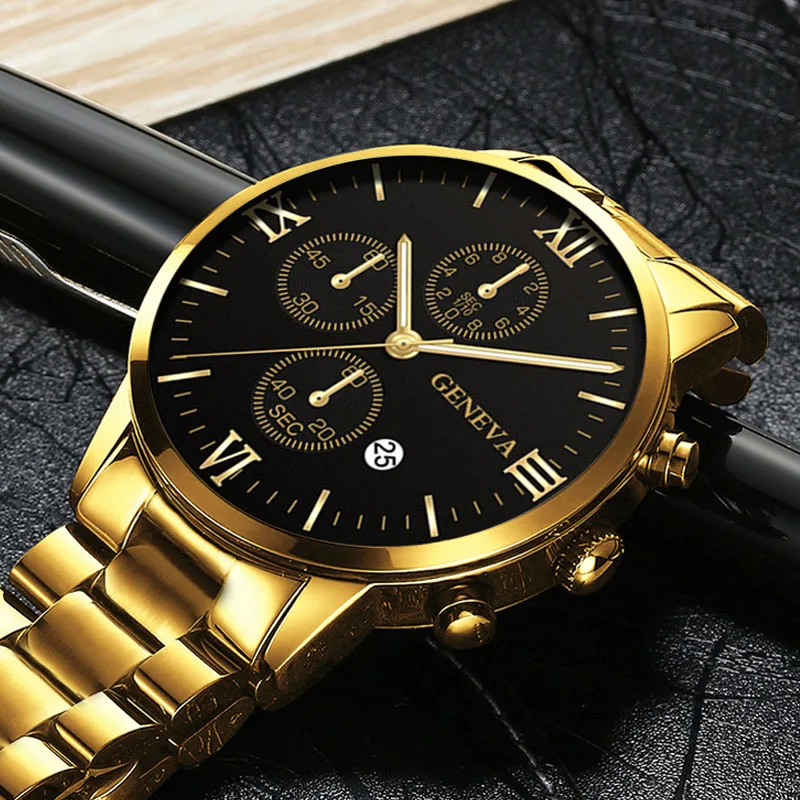 Watch Men Fashion Business Watches Luxury Calendar Clock Man Stainless Steel Quartz Wrist Watch reloj hombre
