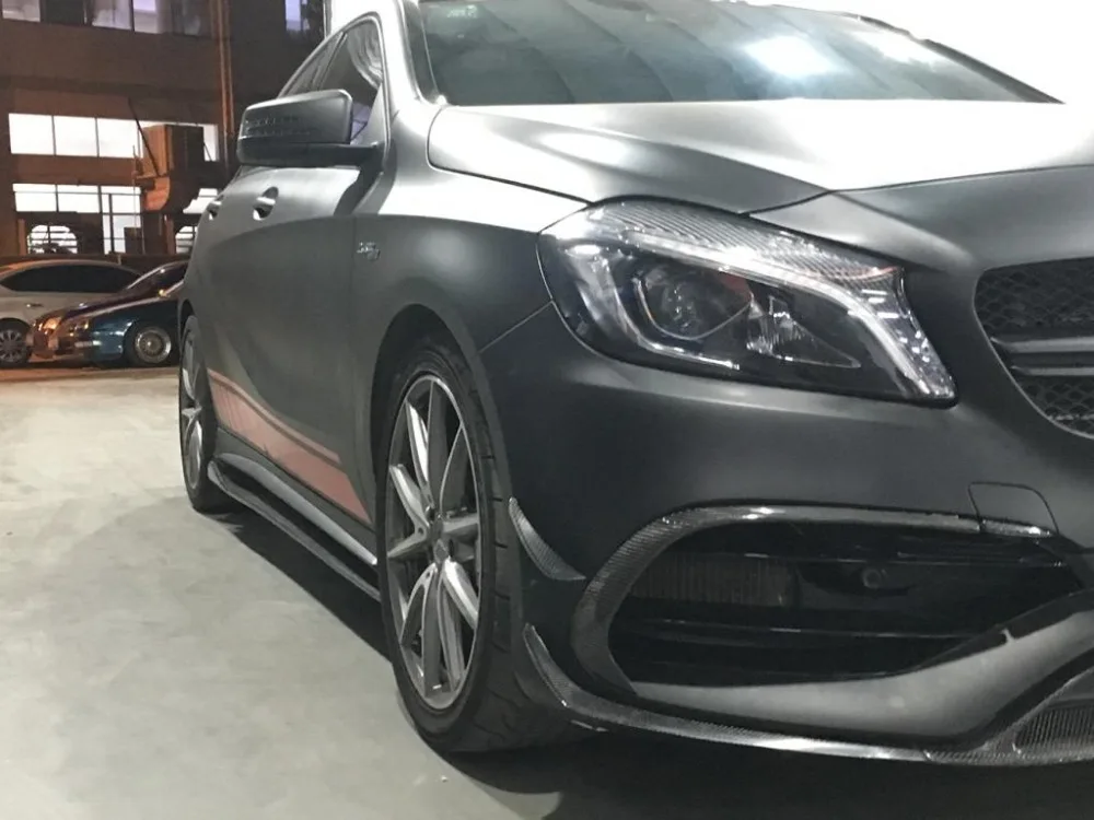 Боковые юбки из углеродного волокна фартук спойлер для Mercedes Benz W176 класс A160 A180 A200 A250 A45& CLA W117 CLA180 CLA45 AMG 13-17