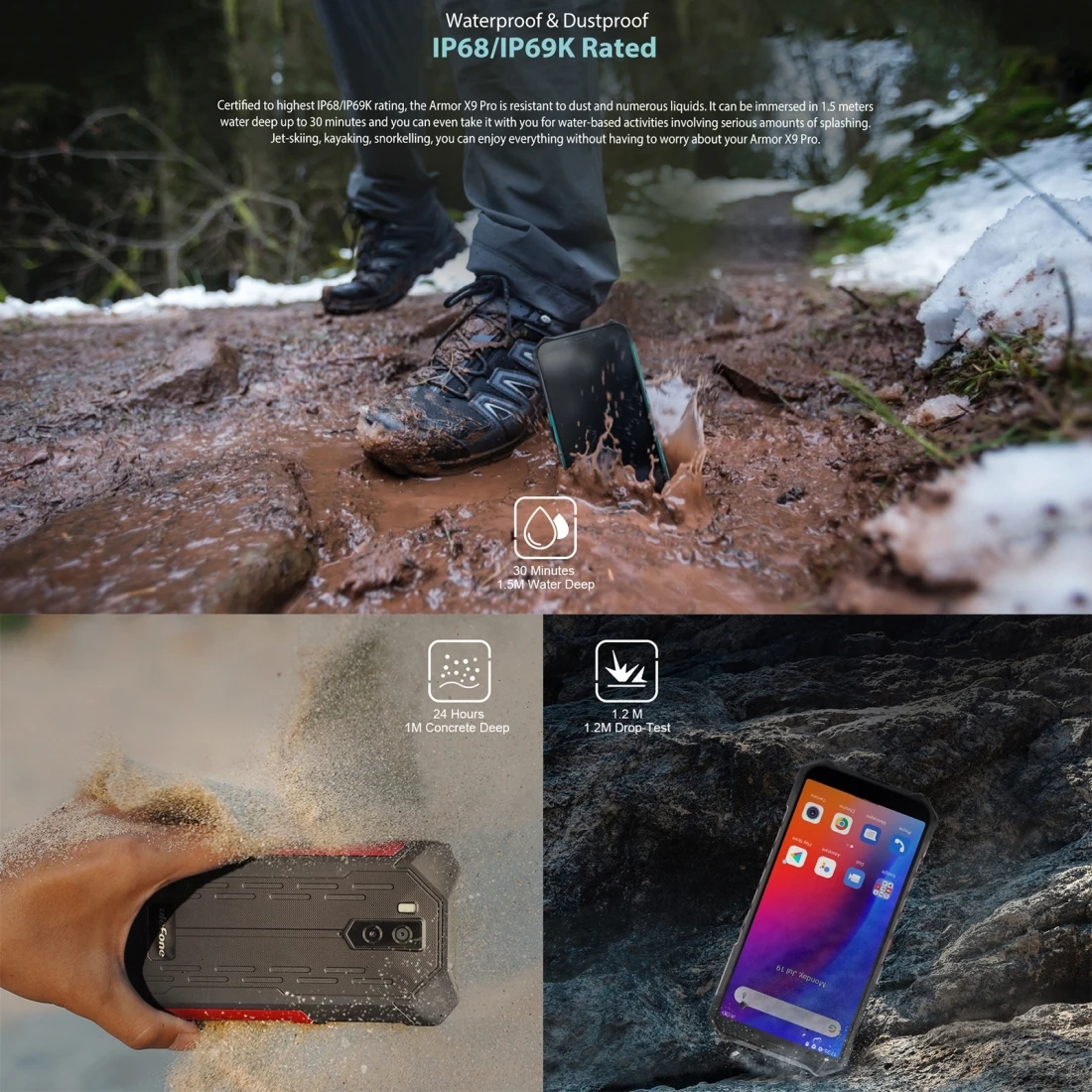 Смартфон Ulefone Armor X9 Pro IP68/IP69K 4 + 64 ГБ 5 дюйма 5000 мА ч NFC 4G | Мобильные телефоны и