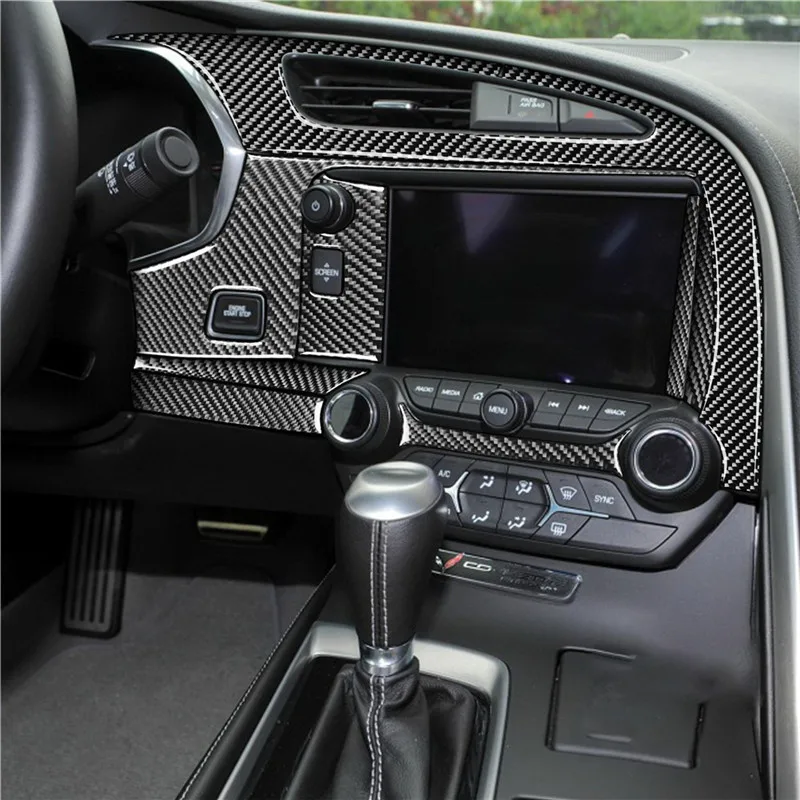 

For Chevrolet Corvette C7 2014-2019 Styling Accessories Car Dashboard Center Console Panel Trim Decal Carbon Fiber Sticker