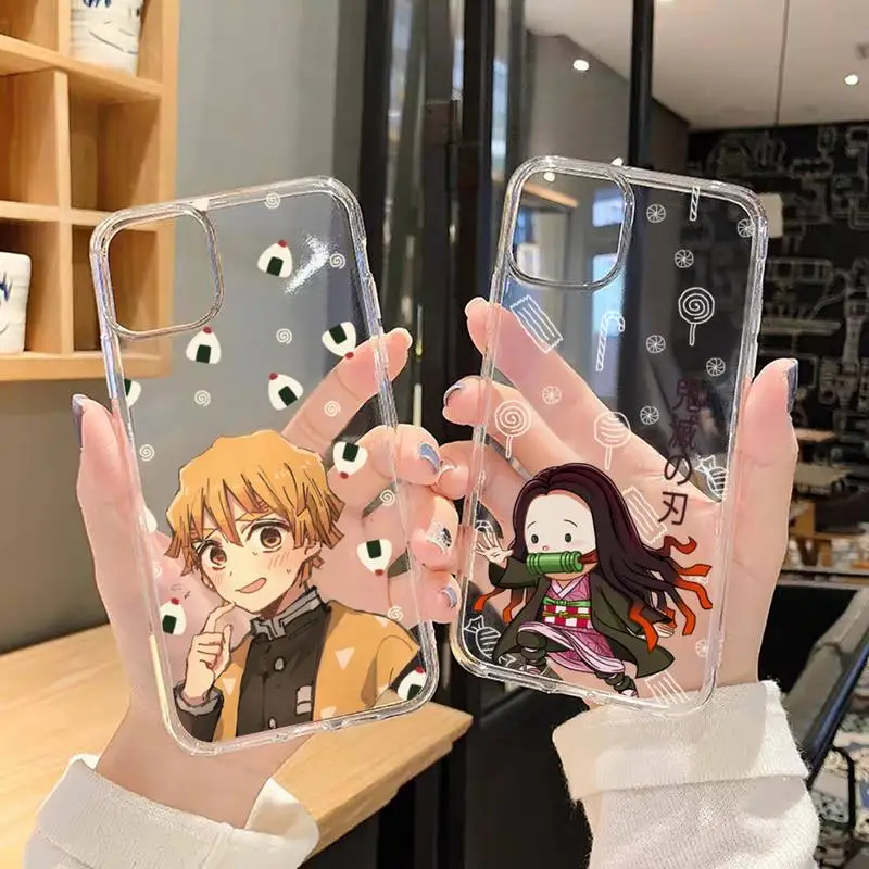 

Demon Slayer Phone Case For iphone 13 12 11 8 7 plus mini x xs xr pro max Transparent soft