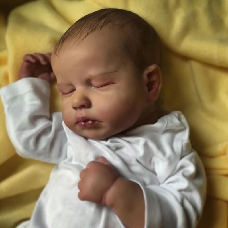 

50CM Reborn Baby Doll LouLou Lifelike Real Soft Touch High Quality Collectible Art Reborn Doll with Hand-Drawing Hair