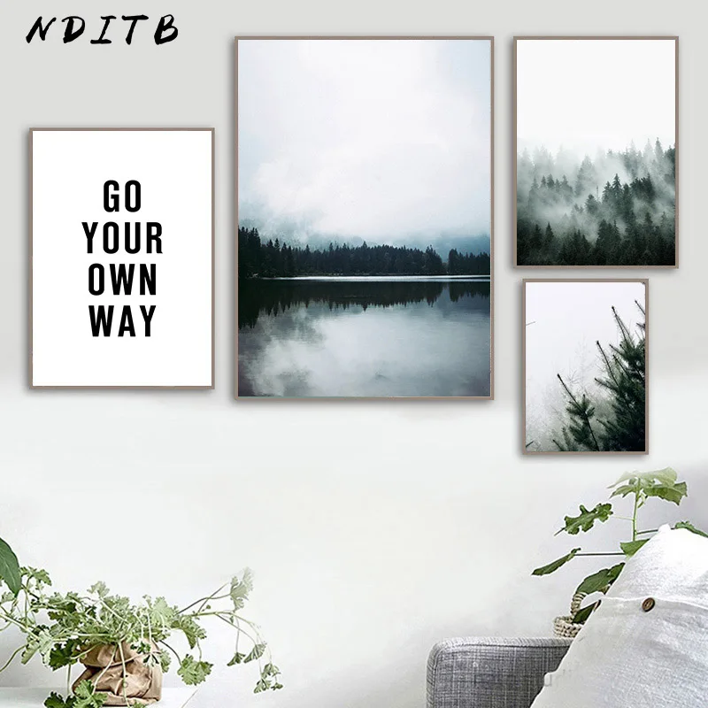 Настенная картина в скандинавском стиле постер на холсте с принтом леса