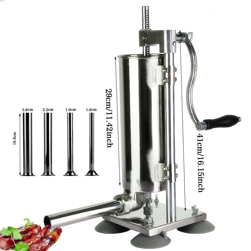 

Vertical Manual Sausage Stuffer Machine 3L Stainless Steel Sausage Maker Filling Sausage Filler Meat Tools