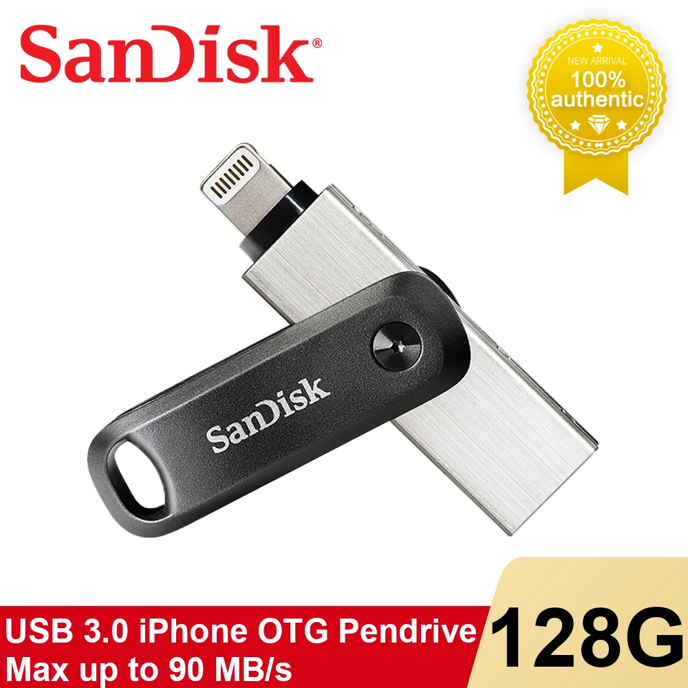 

Флеш-накопитель SanDisk iXpand, флеш-накопитель Go SDIX60N, 128 ГБ, 256 ГБ, флеш-накопитель USB 3,0, флеш-накопитель OTG с разъемом Lightning для iPhone и iPad