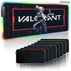 Компьютерный светящийся игровой коврик для мыши Valorant RGB, цветной большой светящийся светодиодный Расширенный светящийся клавиатура XXL, Настольный коврик, коврик для мыши