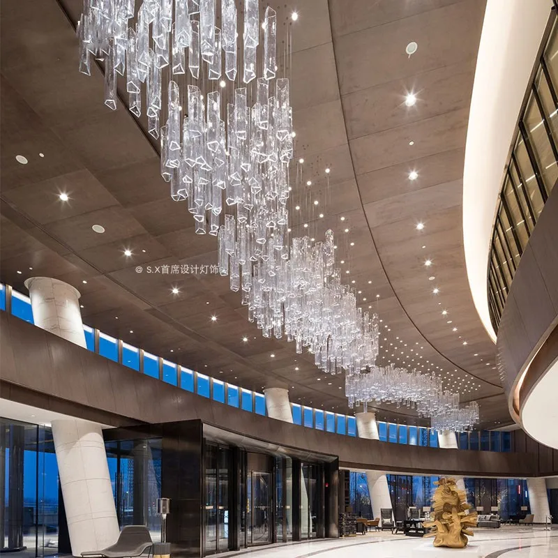 Project Crystal Lighting Creative Individuality Stair Sales Department Sand Table Glass Villa Hotel Lobby Drop | Лампы и освещение